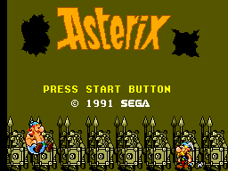 Asterix title screen for Sega Master System